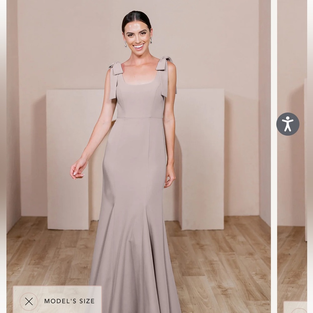 Revelry Almond Crepe Nicole Dress Size 6